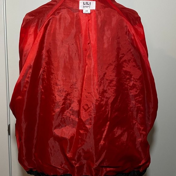 Lili Sport Windbreaker Jacket Size 3X Black Red White - Picture 9 of 9